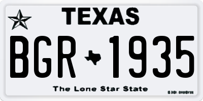 TX license plate BGR1935