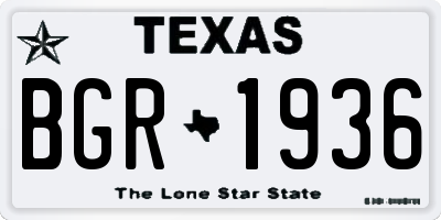 TX license plate BGR1936