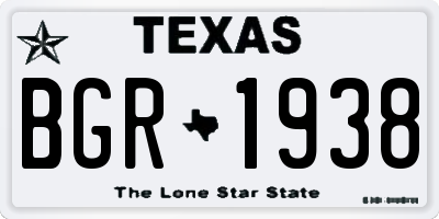 TX license plate BGR1938