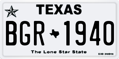 TX license plate BGR1940