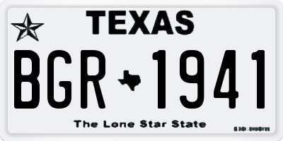 TX license plate BGR1941