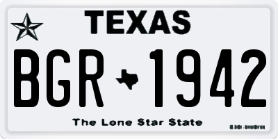 TX license plate BGR1942