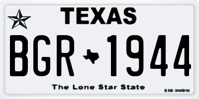 TX license plate BGR1944