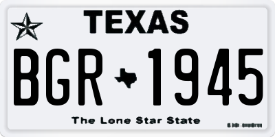 TX license plate BGR1945