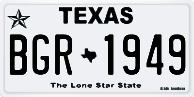 TX license plate BGR1949