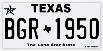 TX license plate BGR1950