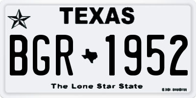 TX license plate BGR1952