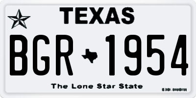 TX license plate BGR1954