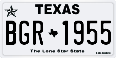 TX license plate BGR1955