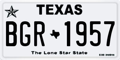 TX license plate BGR1957