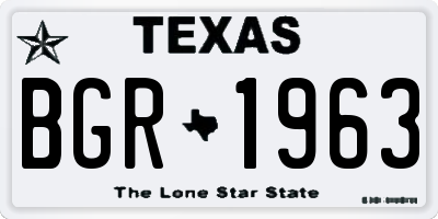 TX license plate BGR1963