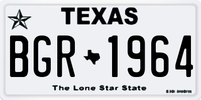 TX license plate BGR1964