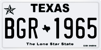 TX license plate BGR1965
