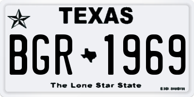 TX license plate BGR1969