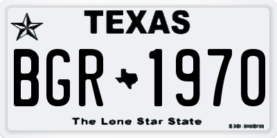TX license plate BGR1970