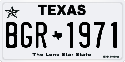 TX license plate BGR1971