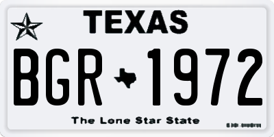 TX license plate BGR1972
