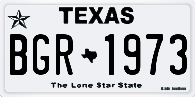 TX license plate BGR1973