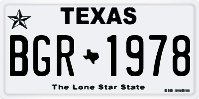TX license plate BGR1978
