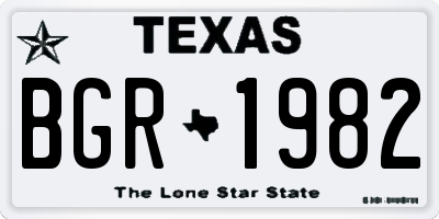 TX license plate BGR1982