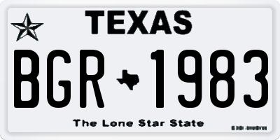 TX license plate BGR1983