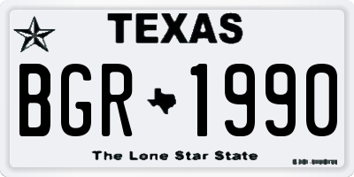 TX license plate BGR1990