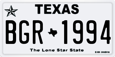 TX license plate BGR1994