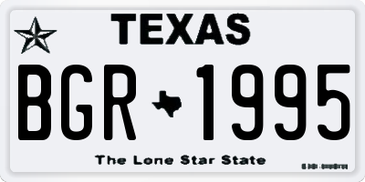 TX license plate BGR1995