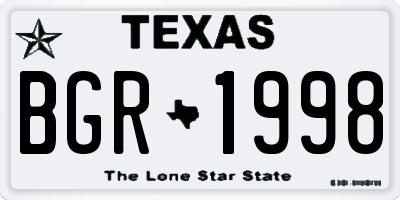 TX license plate BGR1998