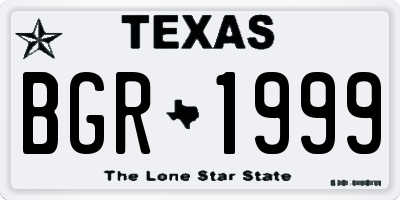 TX license plate BGR1999