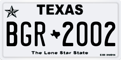 TX license plate BGR2002