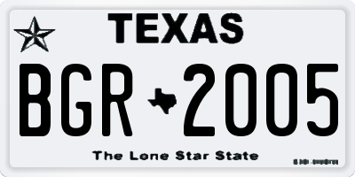 TX license plate BGR2005