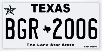 TX license plate BGR2006