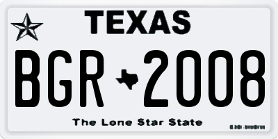 TX license plate BGR2008