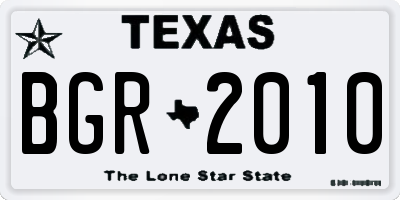TX license plate BGR2010