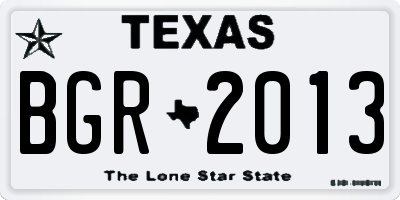 TX license plate BGR2013