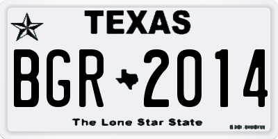 TX license plate BGR2014