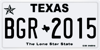 TX license plate BGR2015