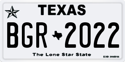 TX license plate BGR2022