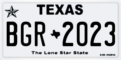 TX license plate BGR2023