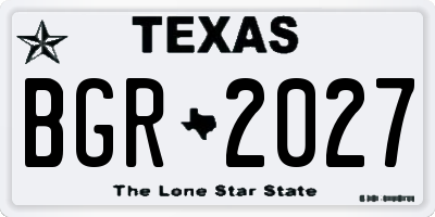 TX license plate BGR2027