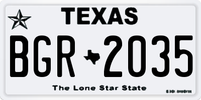 TX license plate BGR2035