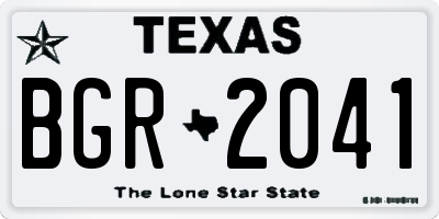 TX license plate BGR2041