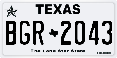TX license plate BGR2043