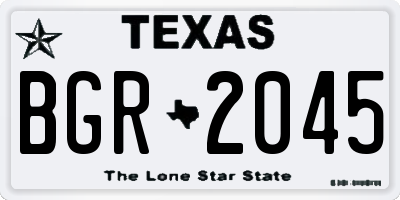 TX license plate BGR2045