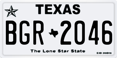 TX license plate BGR2046