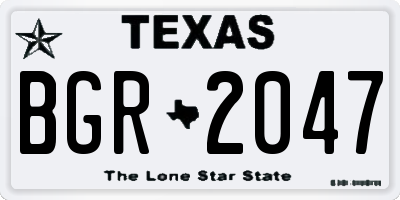 TX license plate BGR2047