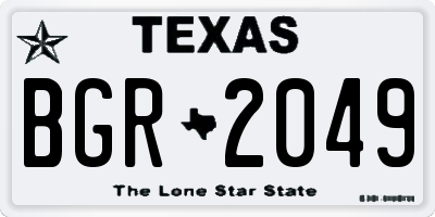 TX license plate BGR2049