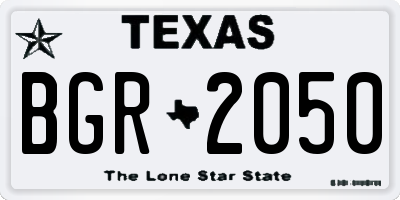 TX license plate BGR2050