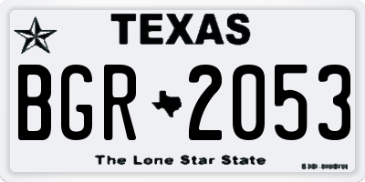 TX license plate BGR2053